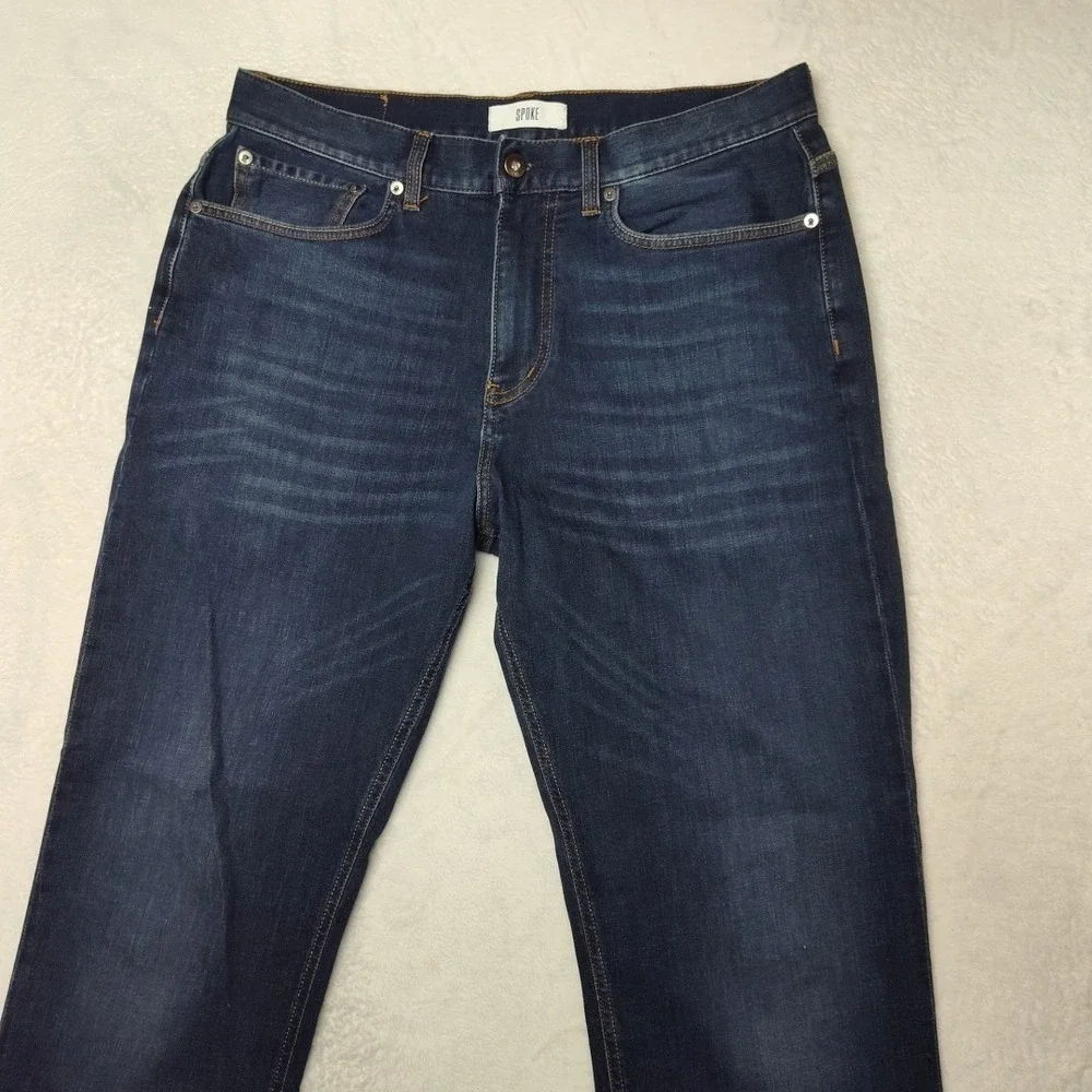 Spoke Jeans‎ Mens 32x30 Blue Build C Straight Medium Wash Denim Spoke Travel